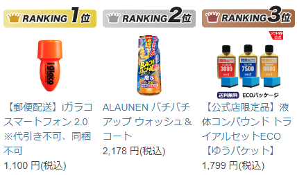 ランキング1位から3位