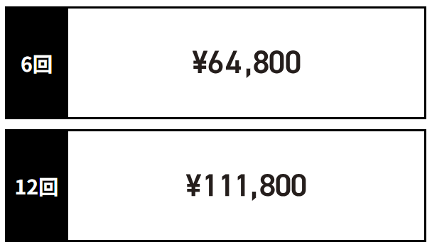 6回、12回の価格